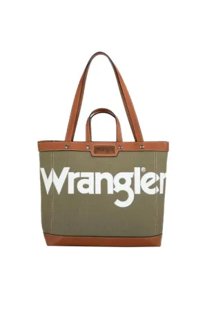 WRANGLER CANVAS ICONIC LOGO TOTE - KHAKI