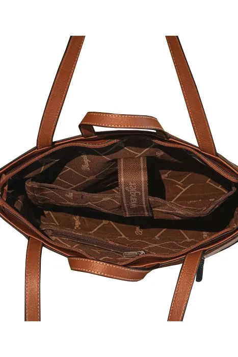 WRANGLER CANVAS ICONIC LOGO TOTE - NAVY/WHITE