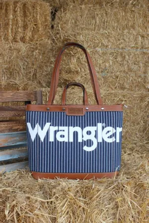 WRANGLER CANVAS ICONIC LOGO TOTE - NAVY/WHITE