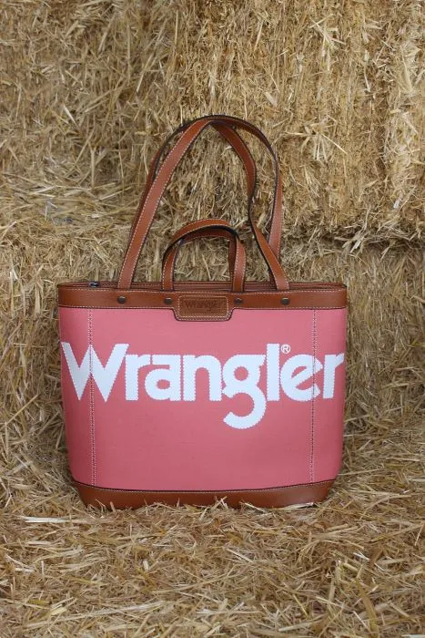 WRANGLER CANVAS ICONIC LOGO TOTE - PINK