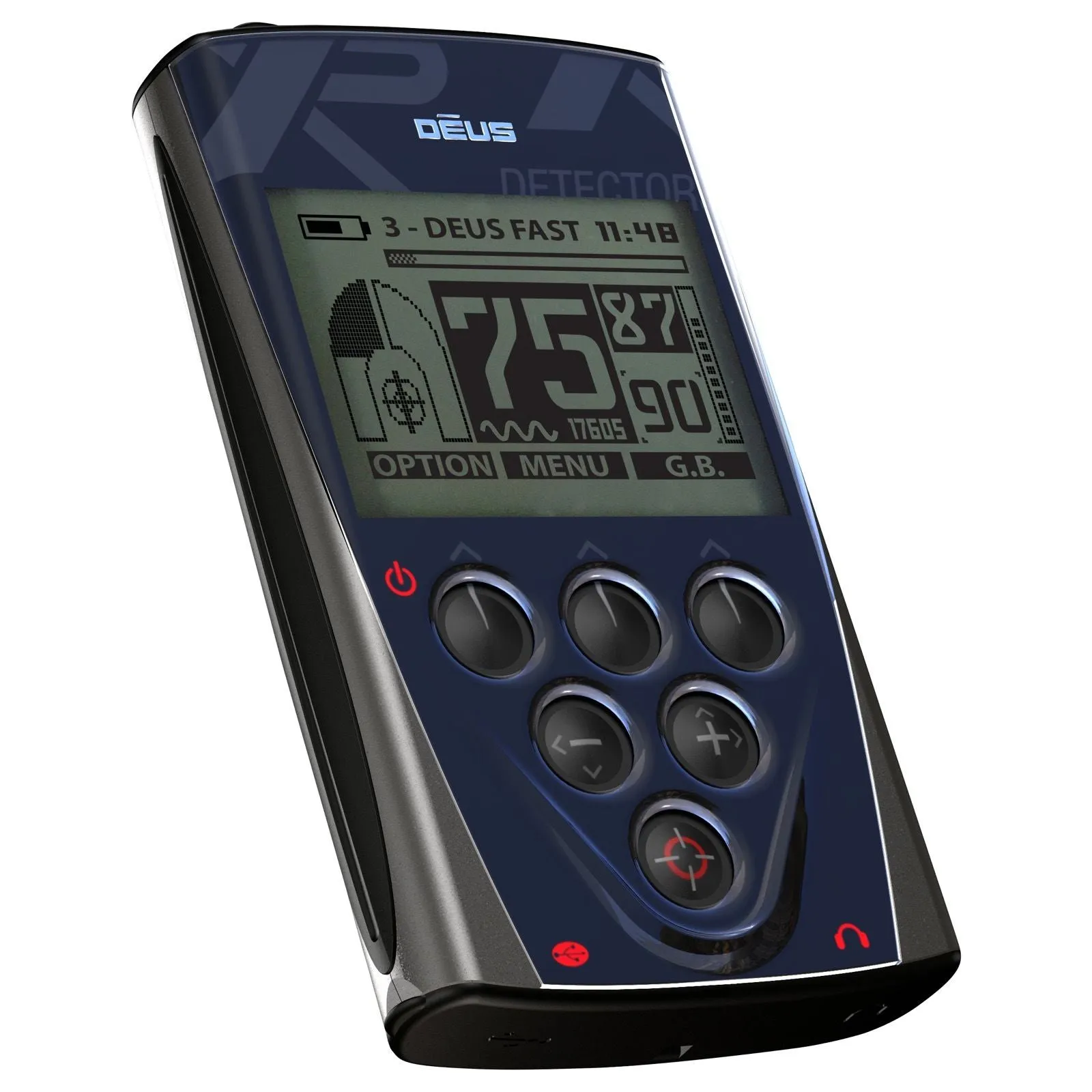 XP Deus Metal Detector w/ MI-4 Pinpointer, Headphone, Remote, X35 Coil & more
