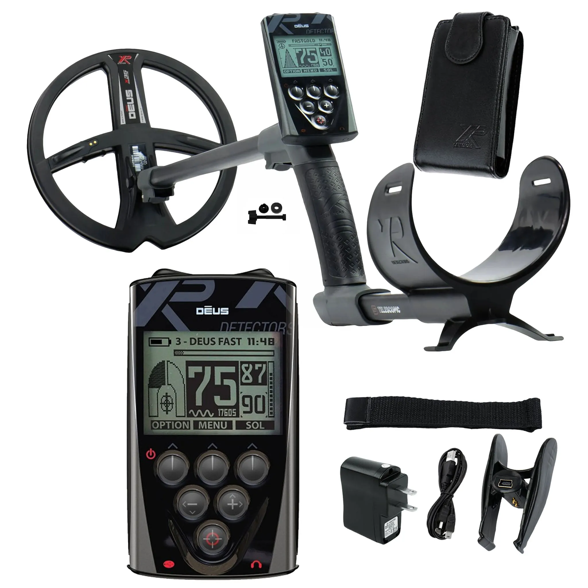 XP Deus Metal Detector with Remote, 9” X35 Coil, and WSAUDIO Headphones