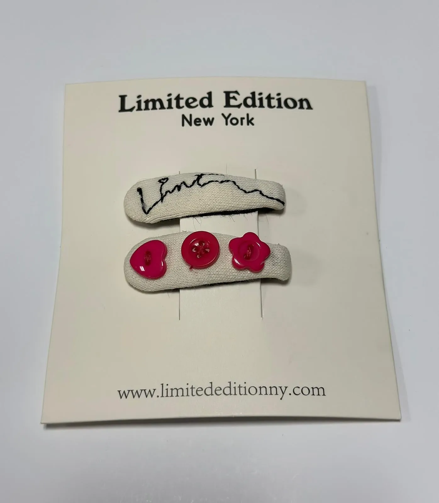 Yarn Stitched Designed 2 Pack Clip Cream