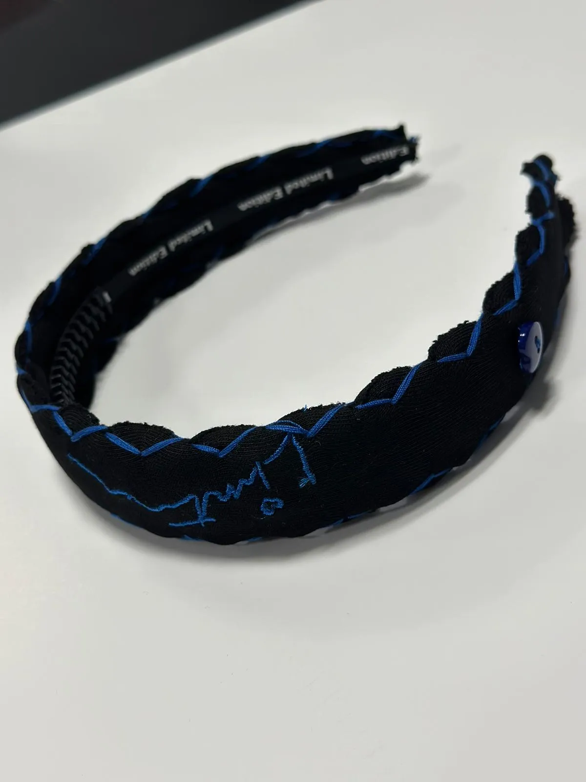 Yarn Stitched Designed Headband-Black