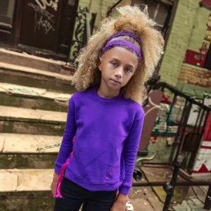 Yarn Stitched Sweater-purple