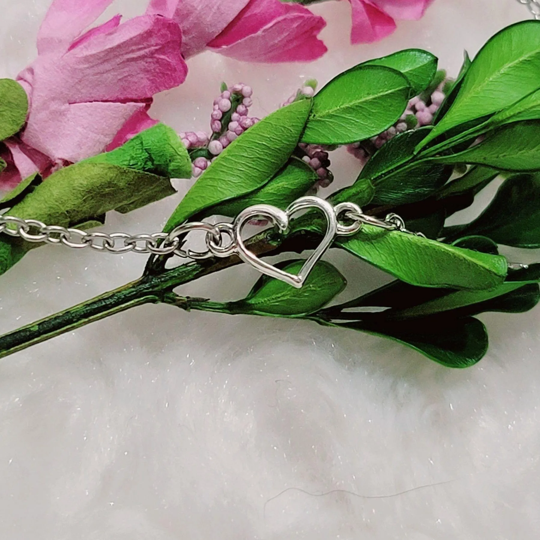 You Are My World - Silver Linked Heart Necklace with Message Card