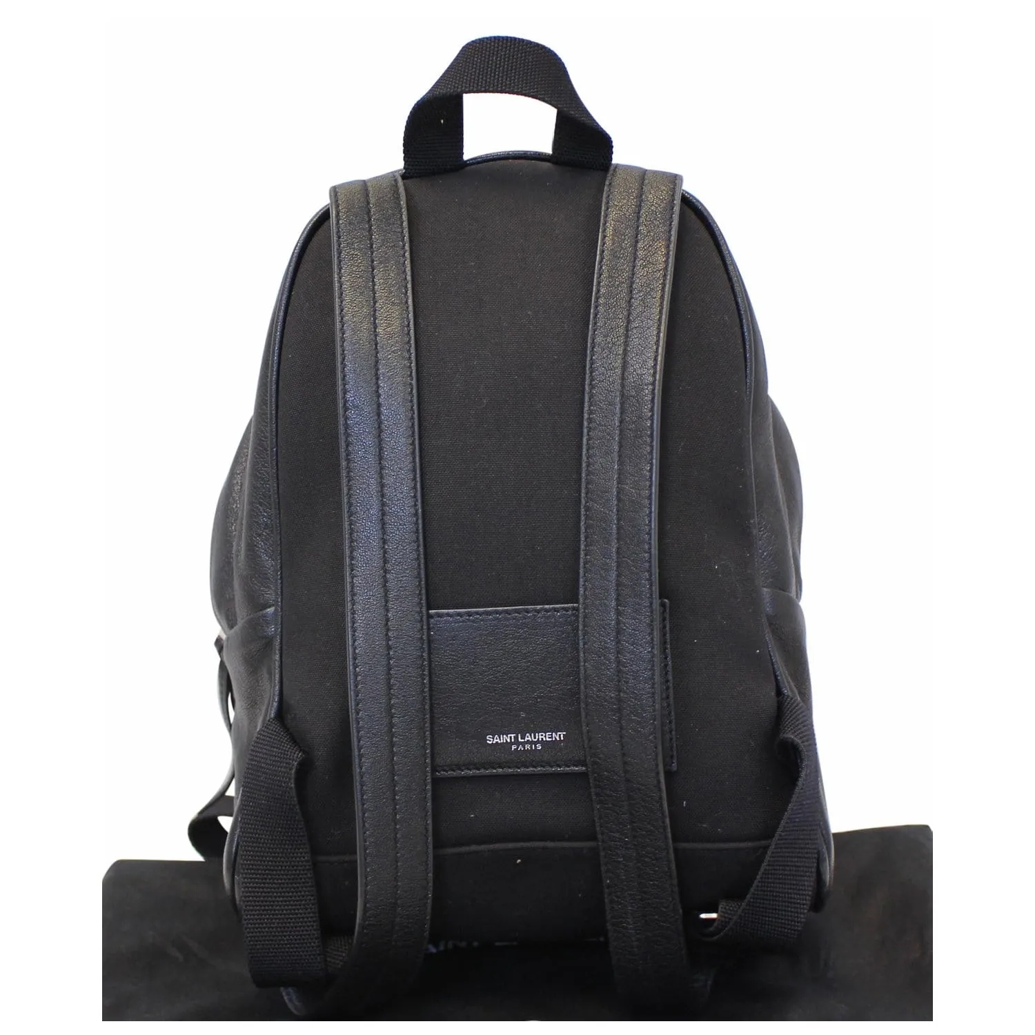 YVES SAINT LAURENT Toy City Embroidered Leather Backpack Bag Black