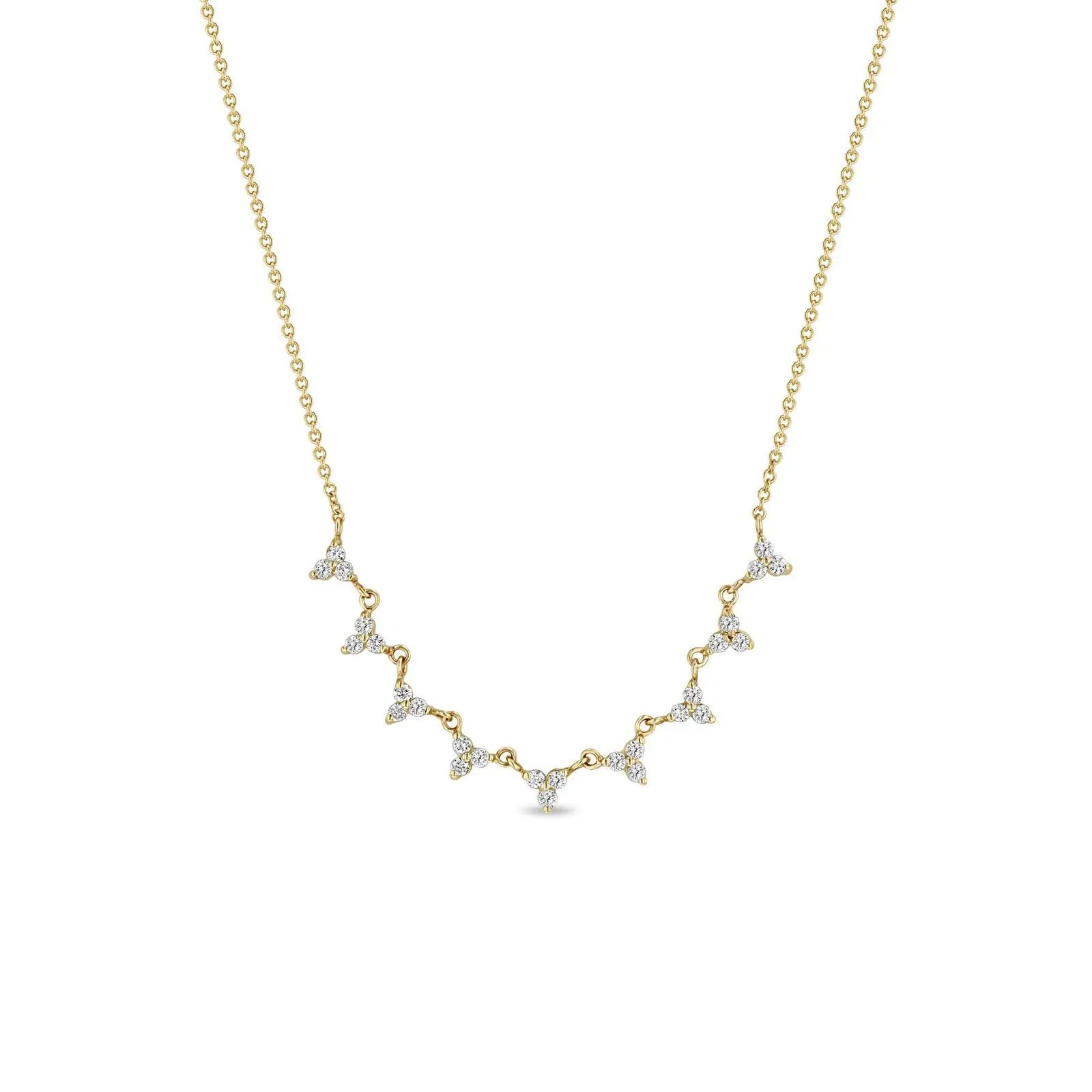 Zoe Chicco 9 Linked Diamond Trio Necklace