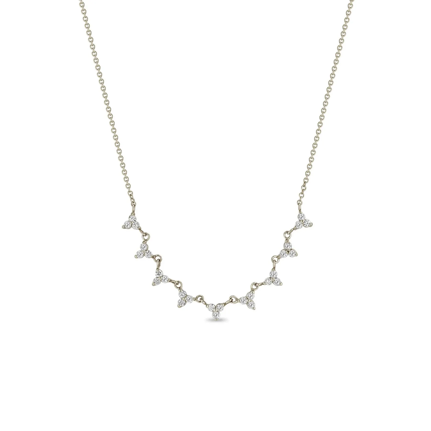 Zoe Chicco 9 Linked Diamond Trio Necklace