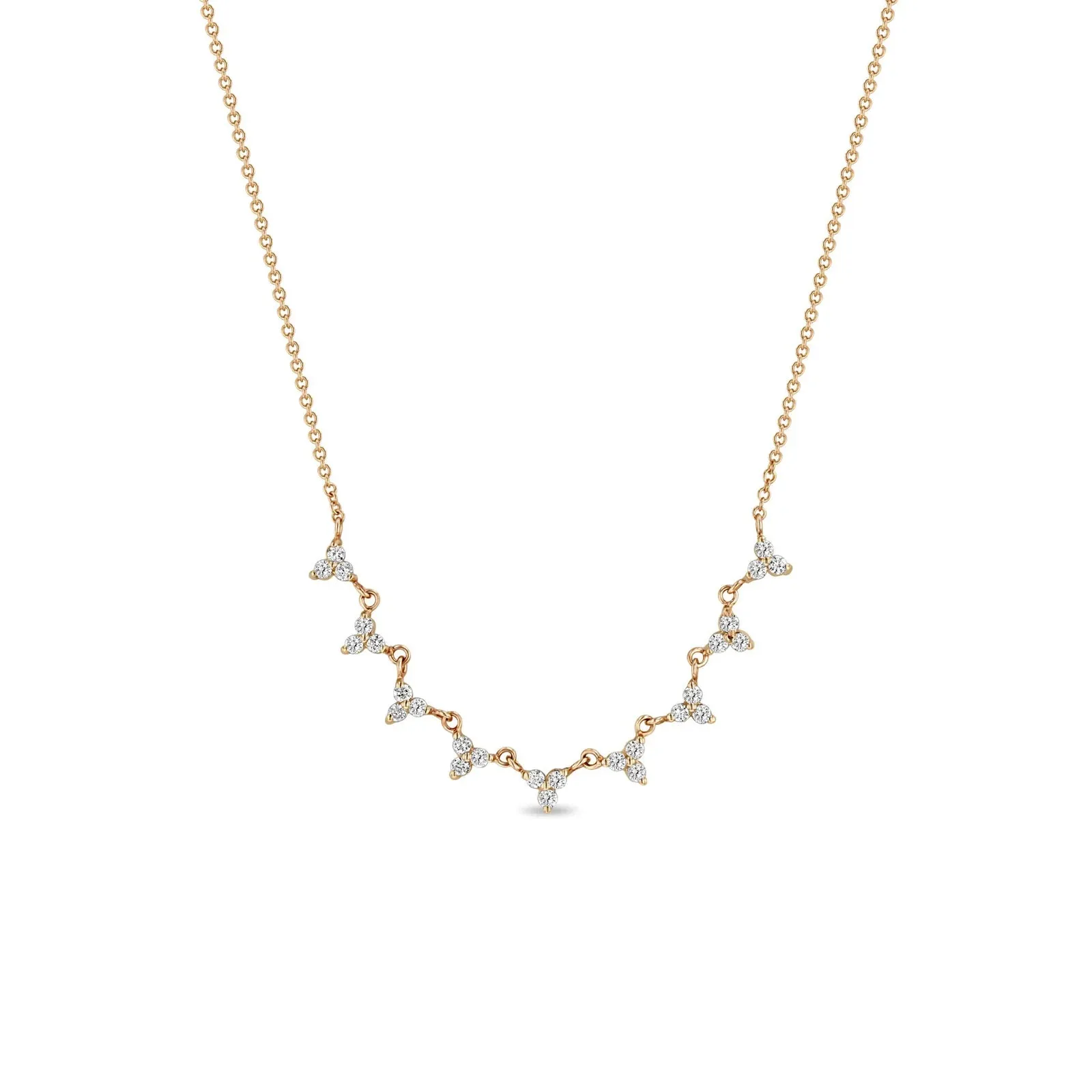 Zoe Chicco 9 Linked Diamond Trio Necklace
