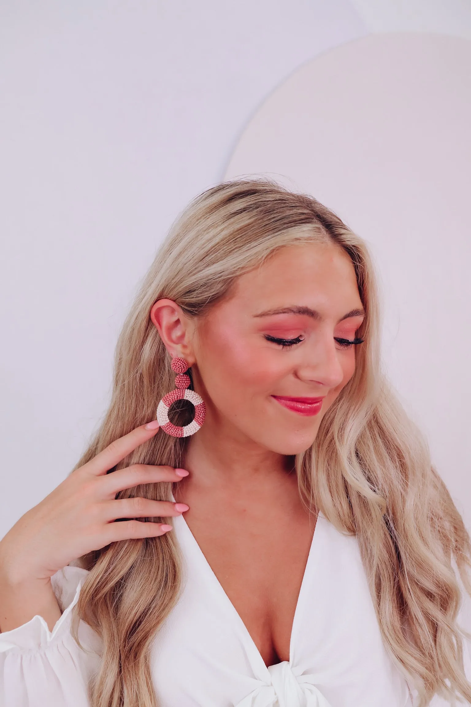Zuri Beaded Earrings - Pink